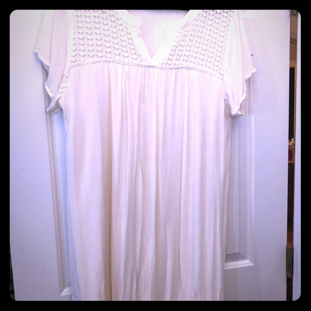White midi dress. Merona size L, lined